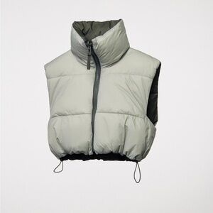 Brand new Quilted Zara vest Reversible Khaki short